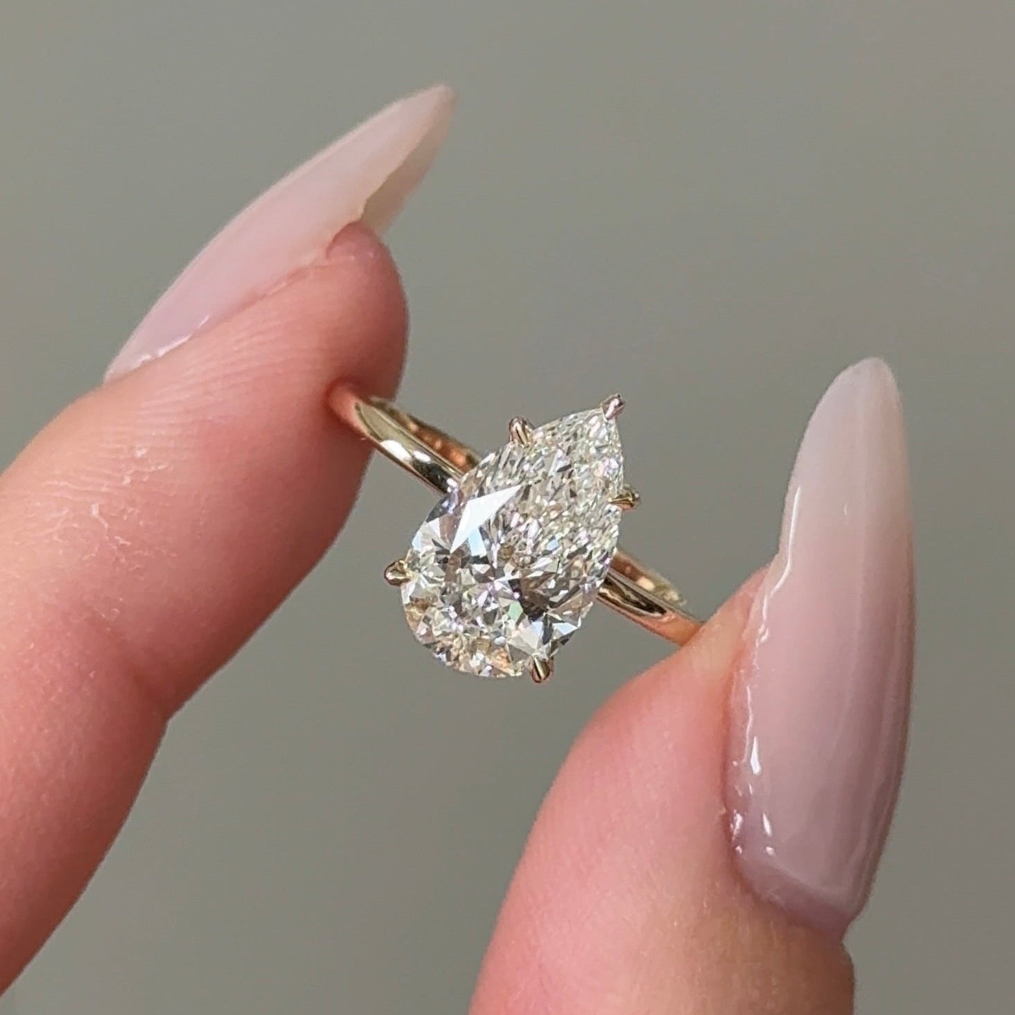 Pear Hidden Halo Lab-Grown Diamond Engagement Ring