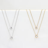 0.25 TCW Round Shape Moissanite Bezel Necklace 8