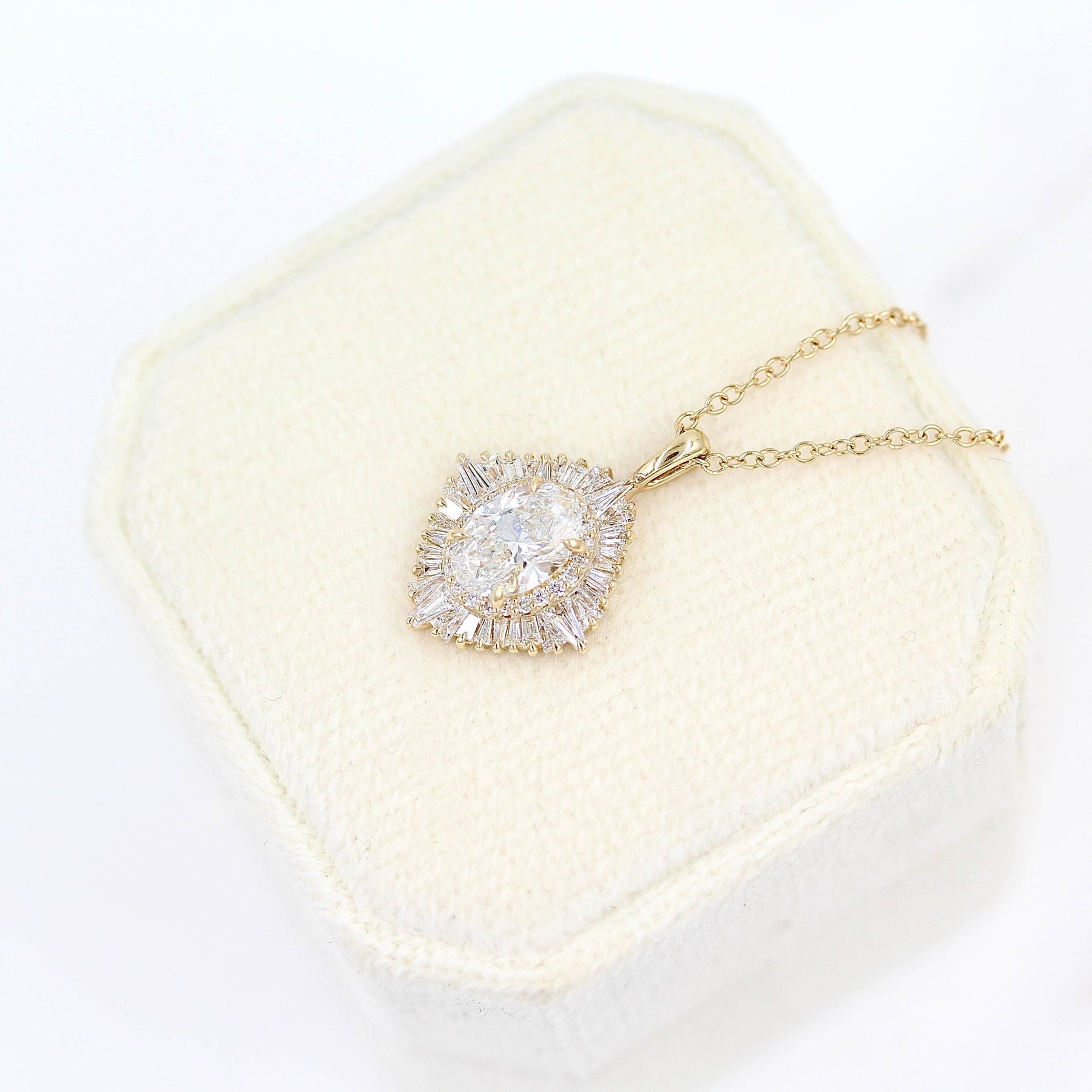 1.25 Carats Oval Cut Moissanite Necklace With Halo 5