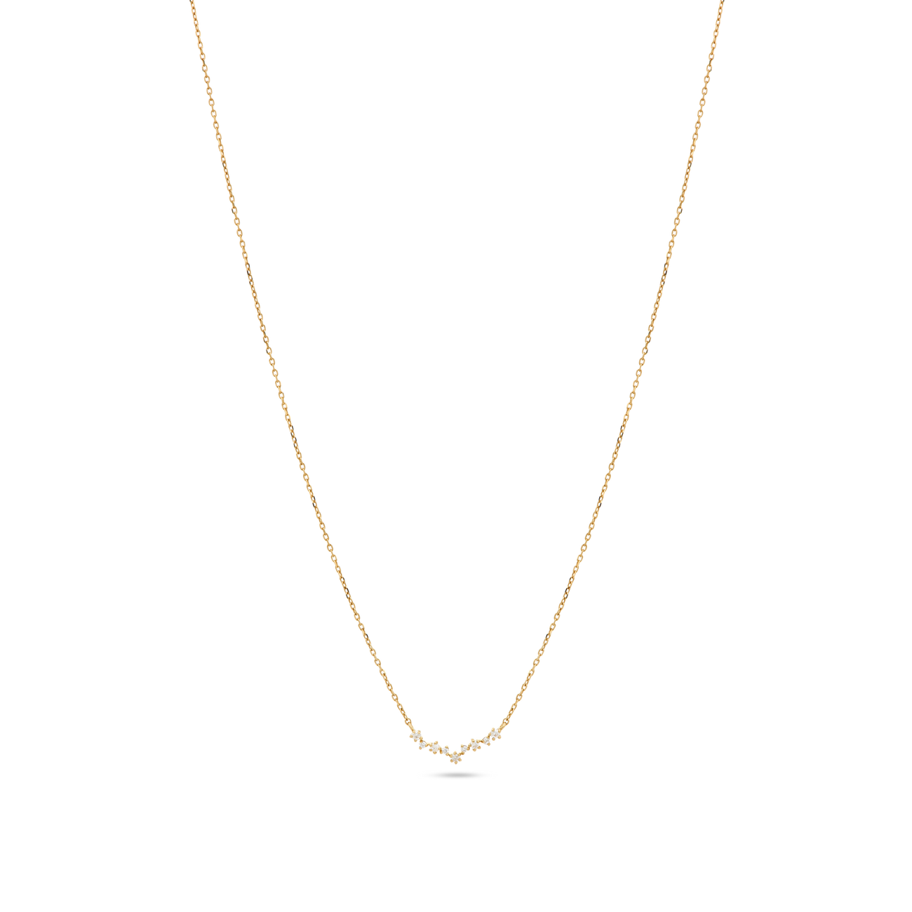 0.04 Carats Round Shape Moissanite Curve Necklace 5