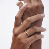 Flush Setting Wedding Band Featuring 0.08 TCW Round Moissanite 3