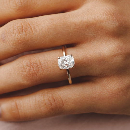 2.50 CT Elongated Cushion Shaped Moissanite Ring In Solitaire Design 10