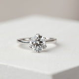 1.0 CT Round Shaped Moissanite Engagement Ring In Solitaire 14