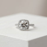 2 CT Round Shaped Moissanite Engagement Ring In Pave Design 8