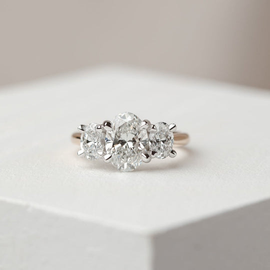 2.0 CT Oval Shaped Moissanite Engagement Ring In Three Stone 14