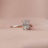 2.50 CT Elongated Cushion Shaped Moissanite Ring In Solitaire Design 12