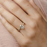 1.0 CT Oval Shaped Moissanite Engagement Ring In Hidden Halo 13