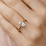 2.0 CT Oval Shaped Moissanite Engagement Ring In Hidden Halo 17