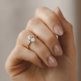 2.0 CT Oval Shaped Moissanite Engagement Ring In Hidden Halo 16