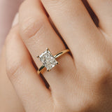 2 CT Radiant Shaped Moissanite Engagement Ring In Solitaire Design 10