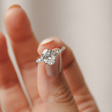 1.0 CT Oval Shaped Moissanite Engagement Ring In Cluster Design 18