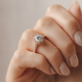 3.5 CT Round Shaped Moissanite Engagement Ring In Halo Design 9