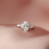 1.0 CT Oval Shaped Moissanite Engagement Ring In Cluster Design 15