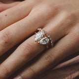 2.5 CT Pear & Marquise Shaped Moissanite Ring In Two Stone Design 13