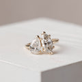 2.5 CT Pear & Marquise Shaped Moissanite Ring In Two Stone Design 14
