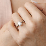 2 CT Emerald Shaped Moissanite Engagement Ring In Solitaire Design 12