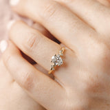 1.30 CT Oval Shaped Moissanite Engagement Ring In Cluster 11