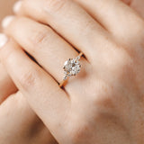 0.50 CT Oval Shaped Moissanite Engagement Ring In Cluster 12
