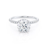 Round Hidden Halo & Pave Lab Grown Diamond Engagement Ring