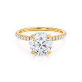 Round Pave Lab Grown Diamond Engagement Ring