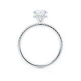 Round Hidden Halo & Pave Lab Grown Diamond Engagement Ring