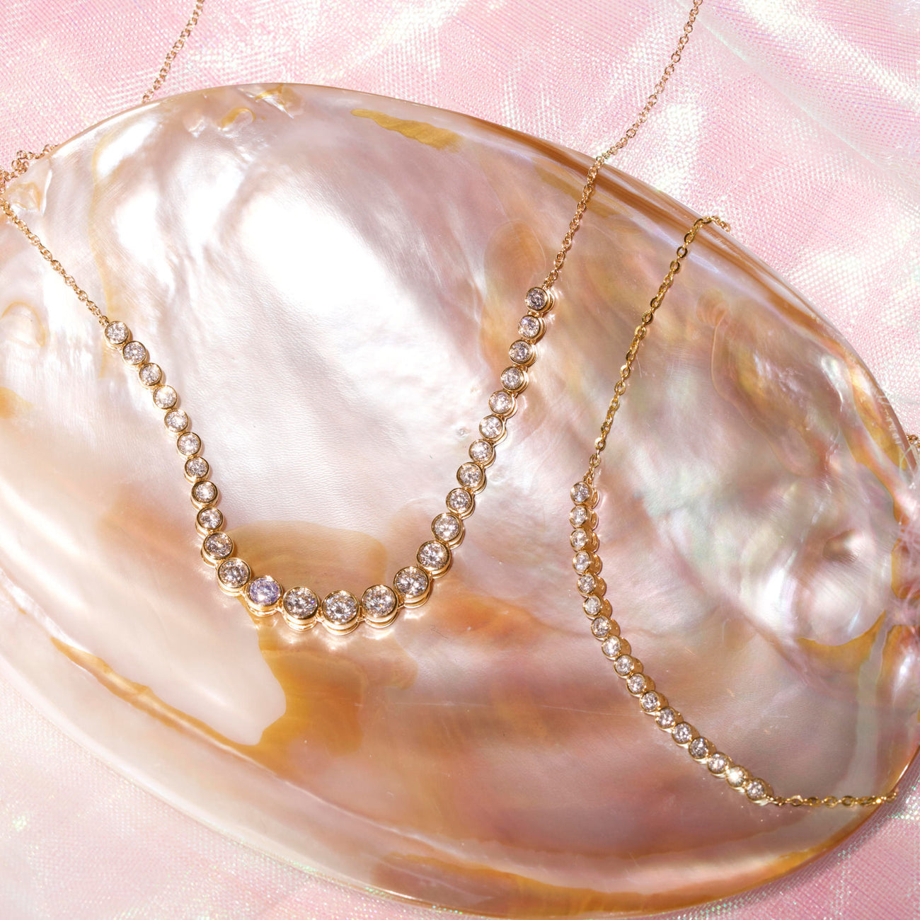 Bezel Necklace 1.76 Carats Round Shape Moissanite 4