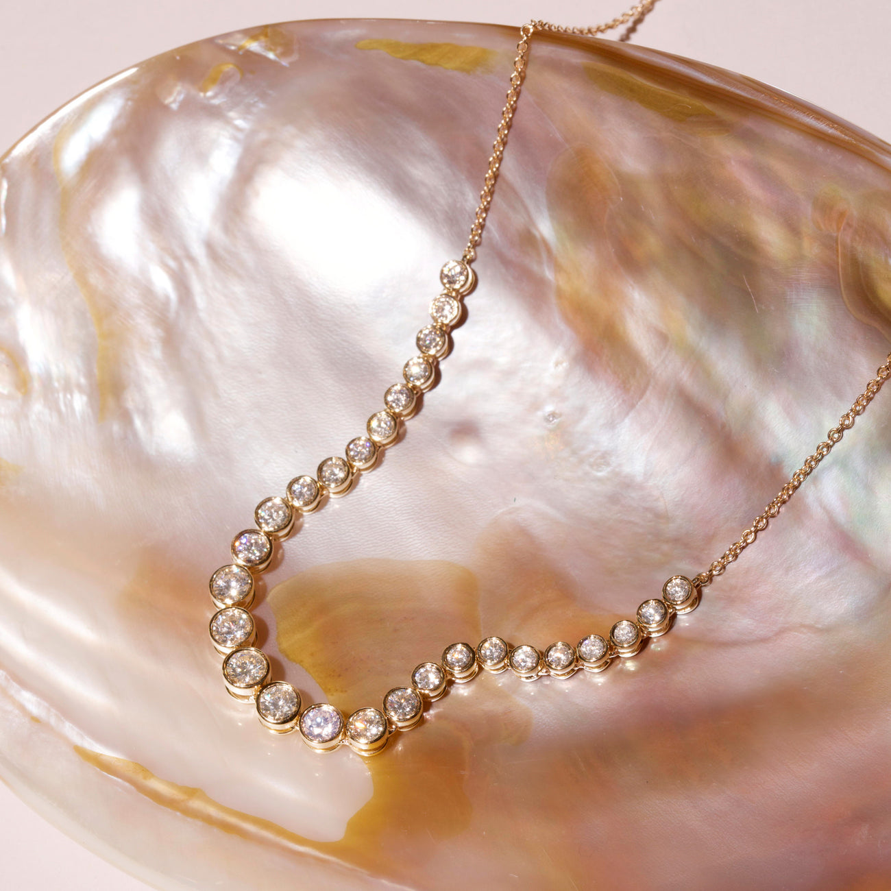 Bezel Necklace 1.76 Carats Round Shape Moissanite 2