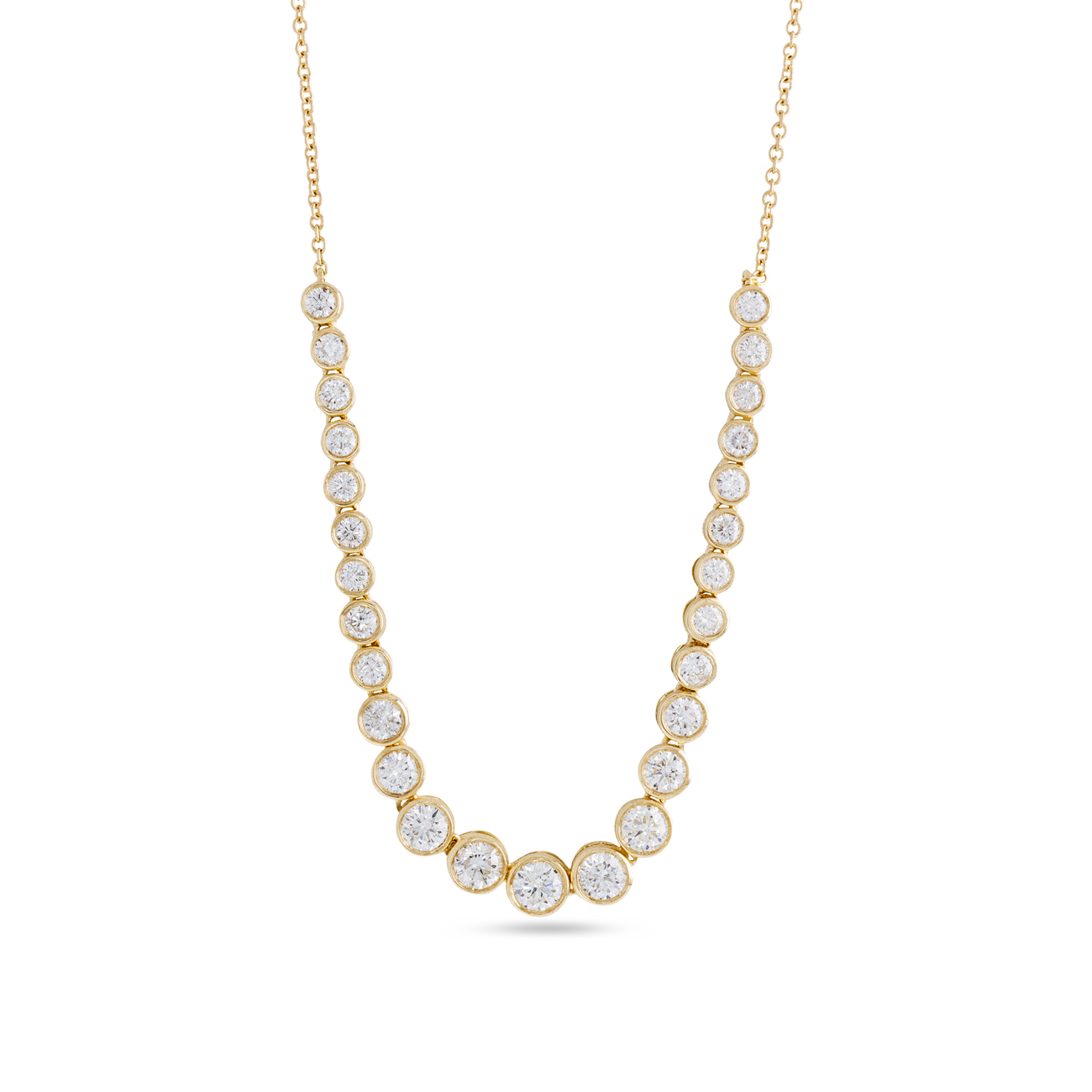 Bezel Necklace 1.76 Carats Round Shape Moissanite 5