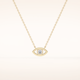 0.08 TCW Round Cut Moissanite Eye Shape Necklace