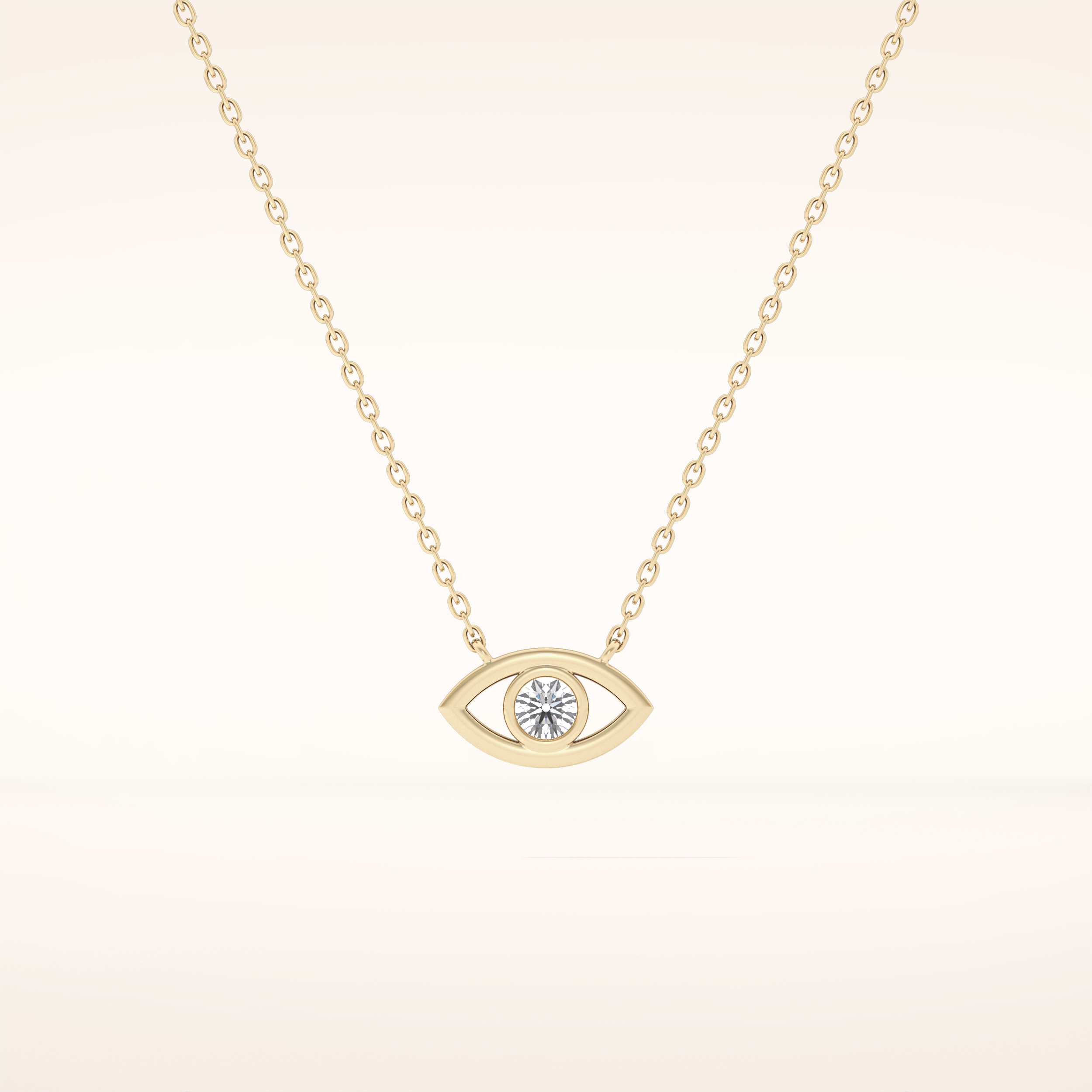 0.08 TCW Round Cut Moissanite Eye Shape Necklace