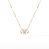 0.08 TCW Round Lab Grown Diamond Eye Shape Necklace