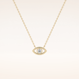 0.08 TCW Round Cut Moissanite Eye Shape Necklace