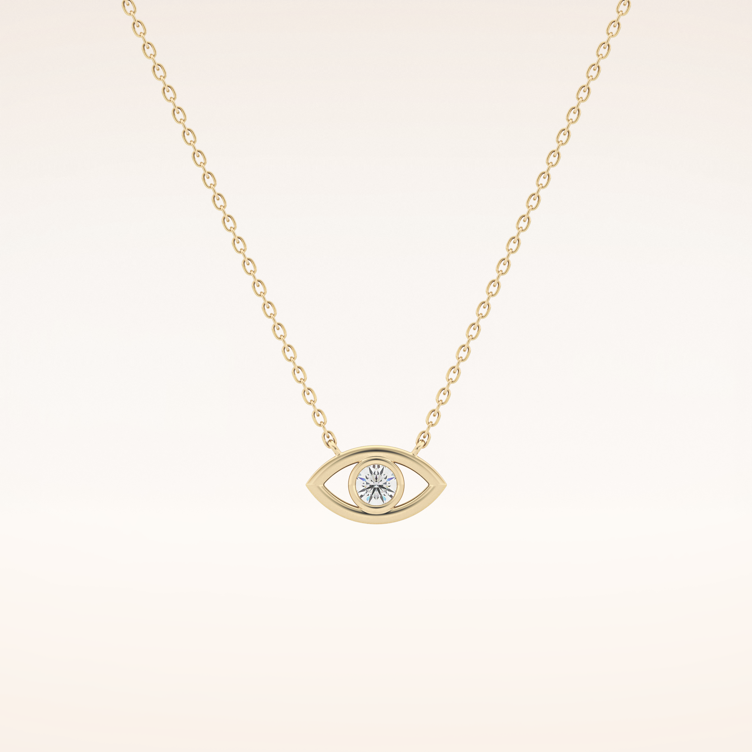 0.08 TCW Round Cut Moissanite Eye Shape Necklace