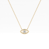 0.08 TCW Round Lab Grown Diamond Eye Shape Necklace