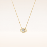 0.08 TCW Round Cut Moissanite Eye Shape Necklace