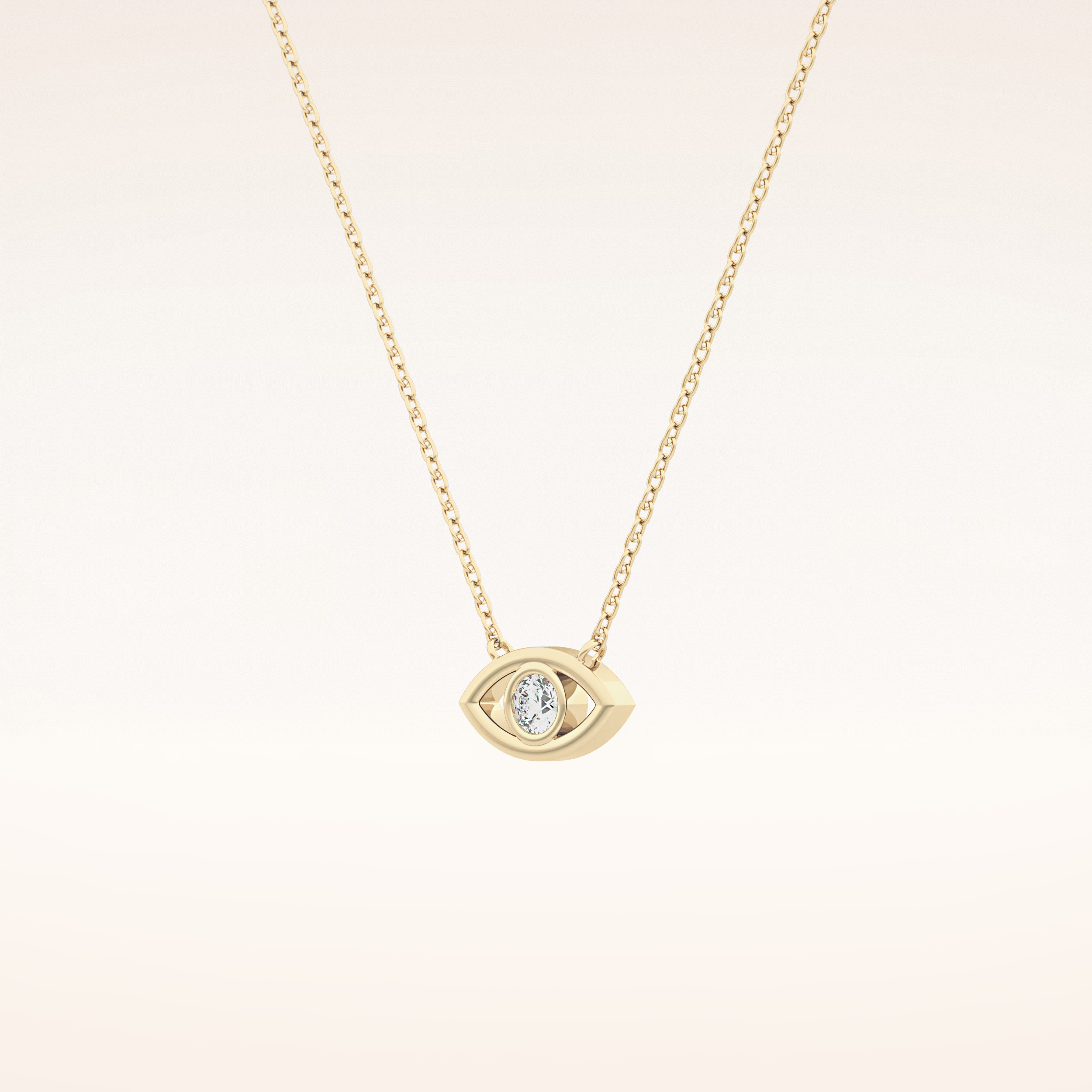 0.08 TCW Round Cut Moissanite Eye Shape Necklace