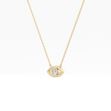 0.08 TCW Round Lab Grown Diamond Eye Shape Necklace