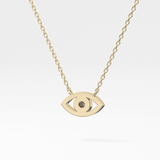 0.08 TCW Round Lab Grown Diamond Eye Shape Necklace