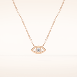 0.08 TCW Round Cut Moissanite Eye Shape Necklace