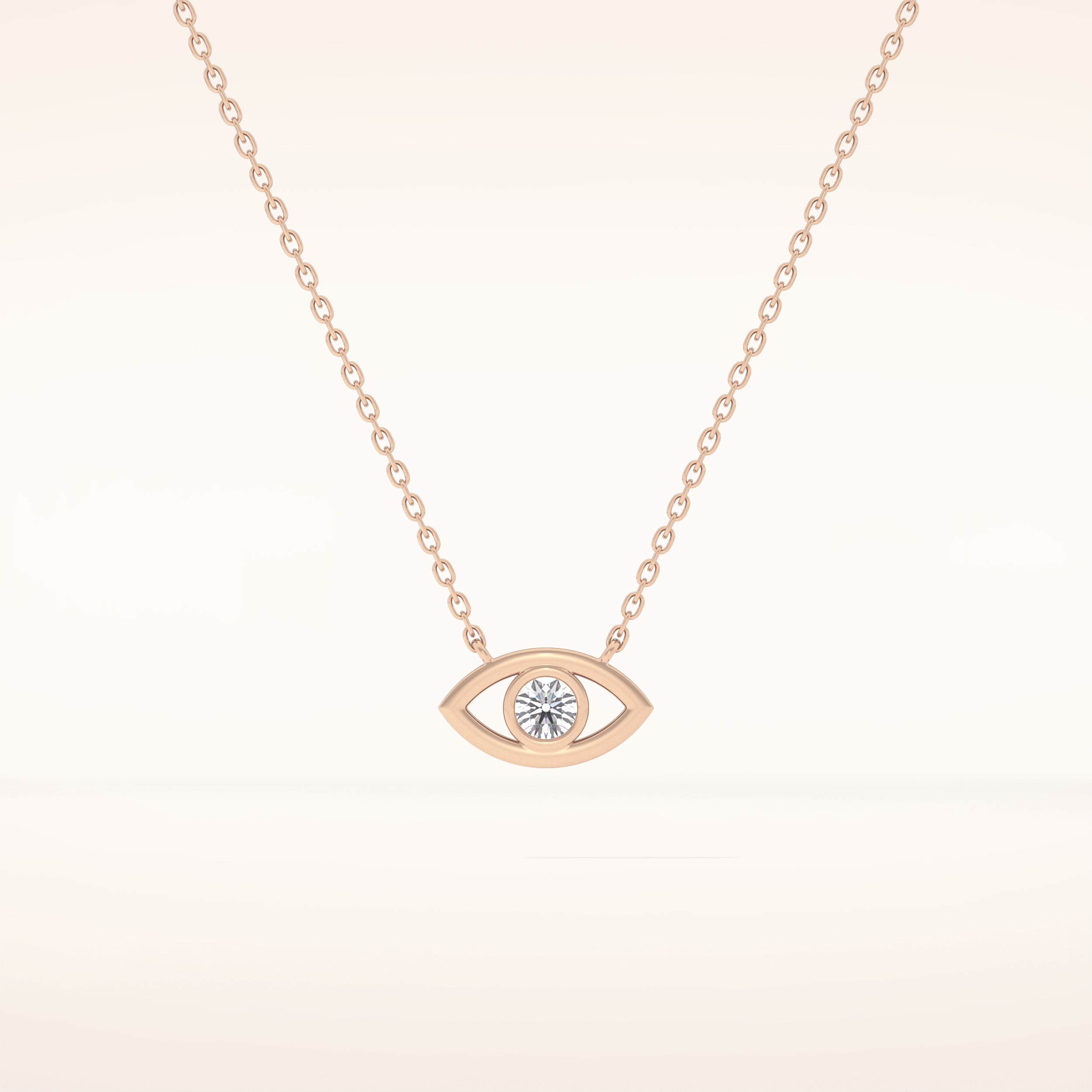 0.08 TCW Round Cut Moissanite Eye Shape Necklace