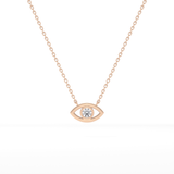 0.08 TCW Round Lab Grown Diamond Eye Shape Necklace