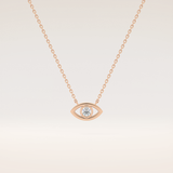 0.08 TCW Round Cut Moissanite Eye Shape Necklace