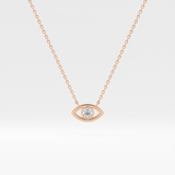 0.08 TCW Round Lab Grown Diamond Eye Shape Necklace