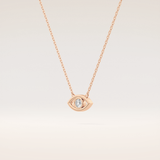 0.08 TCW Round Cut Moissanite Eye Shape Necklace