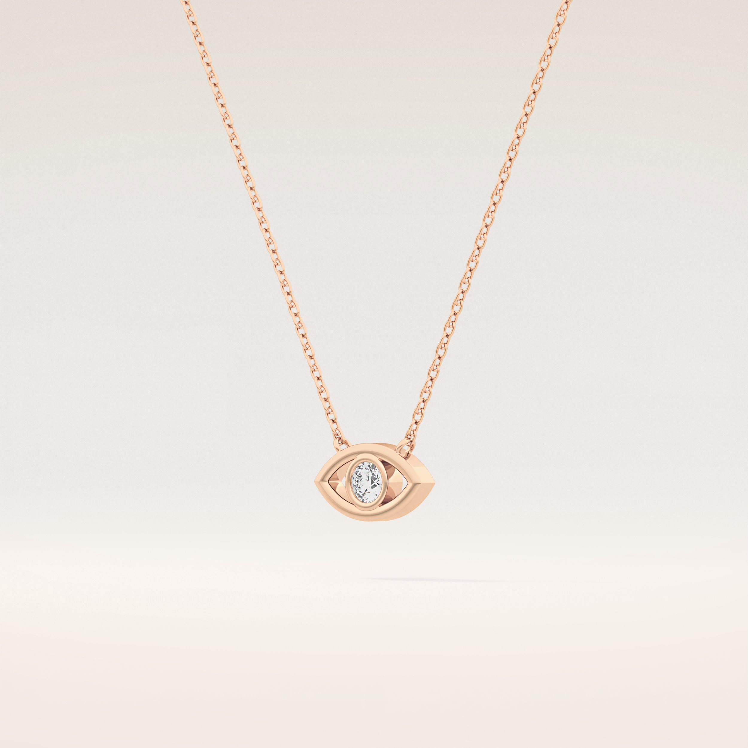 0.08 TCW Round Cut Moissanite Eye Shape Necklace