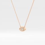 0.08 TCW Round Lab Grown Diamond Eye Shape Necklace