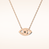 0.08 TCW Round Cut Moissanite Eye Shape Necklace