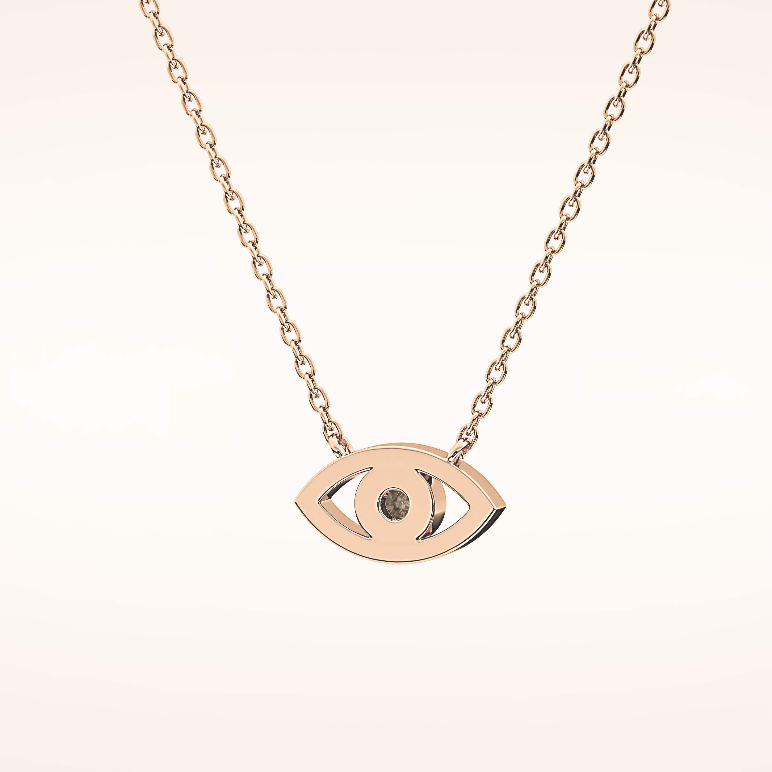 0.08 TCW Round Cut Moissanite Eye Shape Necklace