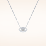 0.08 TCW Round Cut Moissanite Eye Shape Necklace