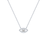 0.08 TCW Round Lab Grown Diamond Eye Shape Necklace